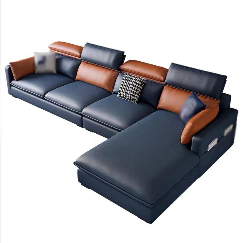 L-Shape Faux leather Square Arm High Back Sectional with Storage and Stain-Resistant Clearhalo 'furn' 'furn_sectionals' 'Furniture' 'furniture_sectionals' 'kitchen' 'kitchen_sectionals' 'Living Room Furniture' 'Sectionals' 1200x1200_44c376e0-2b76-44ba-bfa2-44f52f57270f
