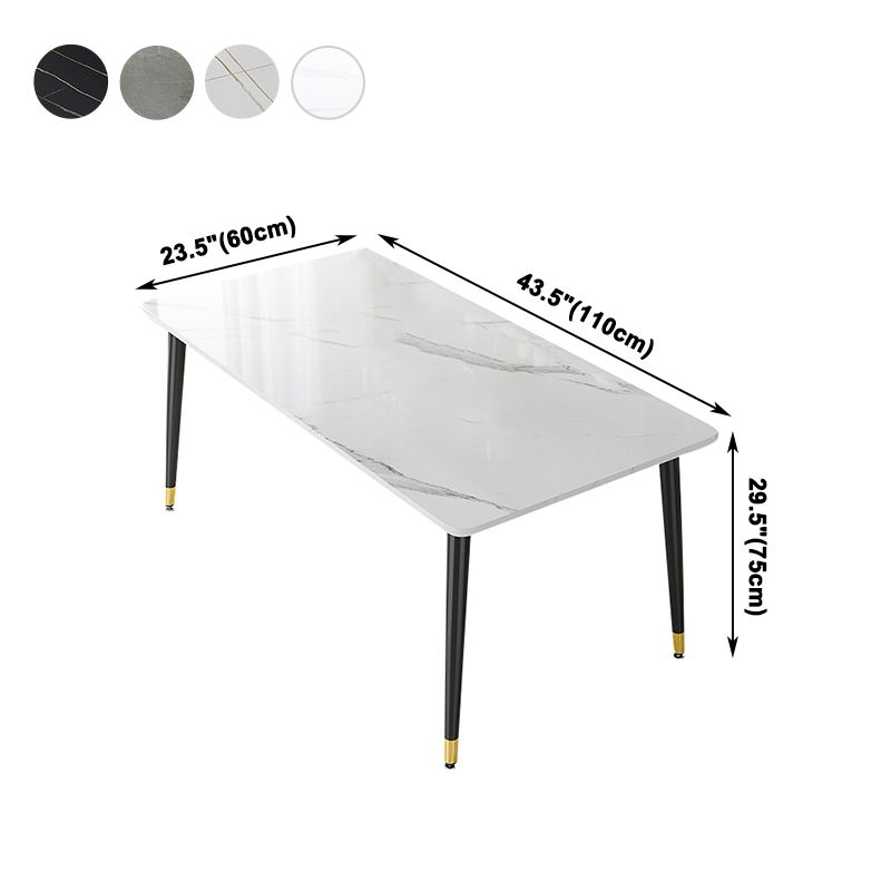 Industrial Kitchen Sintered Stone Top Dining Table Rectangle Dining Table with 4 Legs Base Clearhalo ' dining_table' 'Dining Tables & Seating' 'Dining Tables' 'furn' 'furn_dining_table' 'Furniture' 'furniture_dining_table' 'Kitchen & Dining Furniture' 'kitchen&dining_furn' 'kitchen' 'kitchen_dining_table' 1200x1200_44c43c47-eb39-47f1-b1cd-95b3b9def5cf