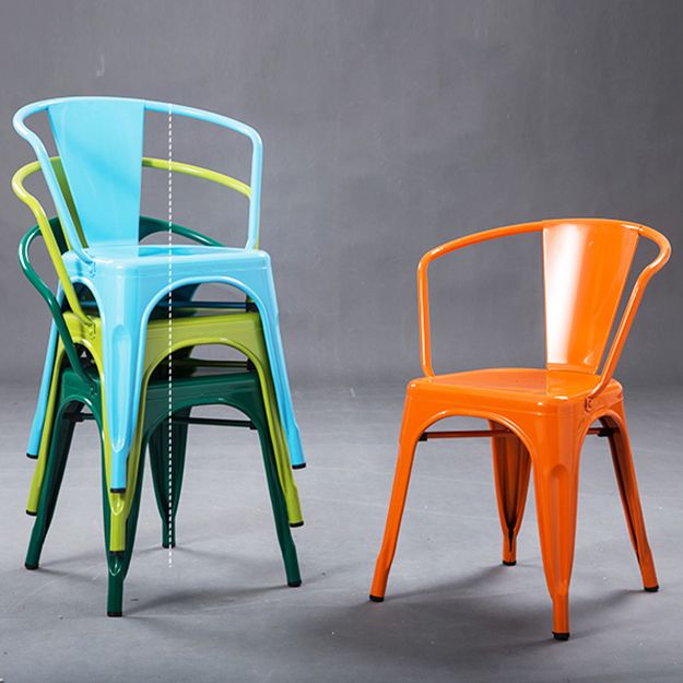 Industrial Dining Arm Chairs Stackable Armchair with Metal Legs (Set of 4) Clearhalo ' kitchen&dining_furn' 'Dining Chairs' 'Dining Tables & Seating' 'dining_chair' 'furn' 'furn_dining_chair' 'Furniture' 'furniture_dining_chair' 'Kitchen & Dining Furniture' 'kitchen' 1200x1200_44c75234-96a3-4c2f-9e95-18744d63596b