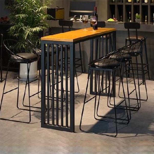 Pine Wood Bar Table Rectangle Industrial Bar Table with Sled Base Clearhalo 'Bar Furniture' 'Bar Tables' 'bar_tables' 'furn' 'furn_bar_tables' 'Furniture' 'furniture_bar_tables' 'Kitchen & Dining Furniture' 1200x1200_44c86294-6a93-41a9-8780-a7404e1a6f4e