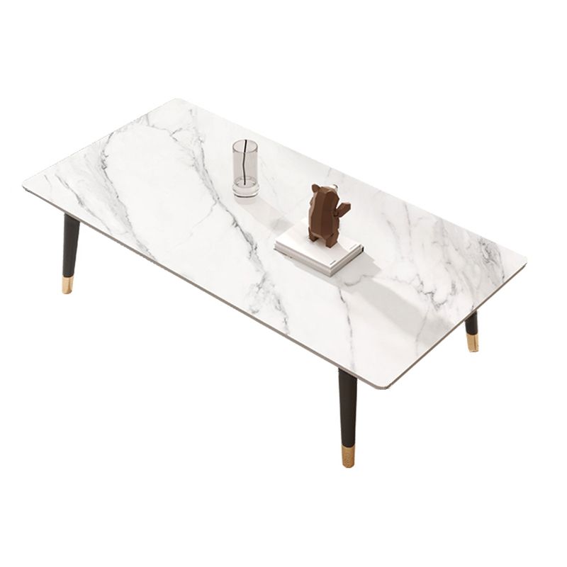 Einzel-Couchtisch mit 4 Beinen, moderner rechteckiger Couchtisch aus Schiefer