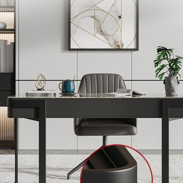 Contemporary Curved Office Desk Stone Sled Writing Desk with 2 Drawers Clearhalo 'furn' 'furn_office_desk' 'Furniture' 'Office Desks' 'Office Furniture' 'office_desk' 1200x1200_44c8956e-8a41-4e47-a4c9-25ab1d03da34