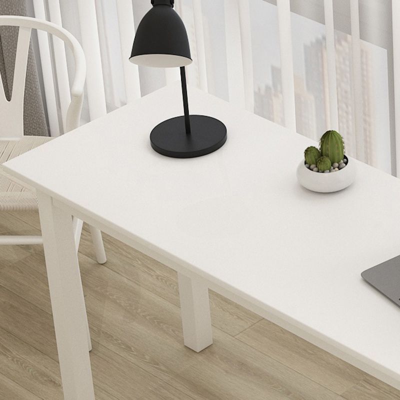 Bureau d'écriture rectangulaire moderne Bureau du bureau de Parsons en bois massif blanc pour la maison