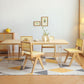 Modern Rectangular Dining Table Set 1/3/5 Pieces Solid Wood Dining Room Set