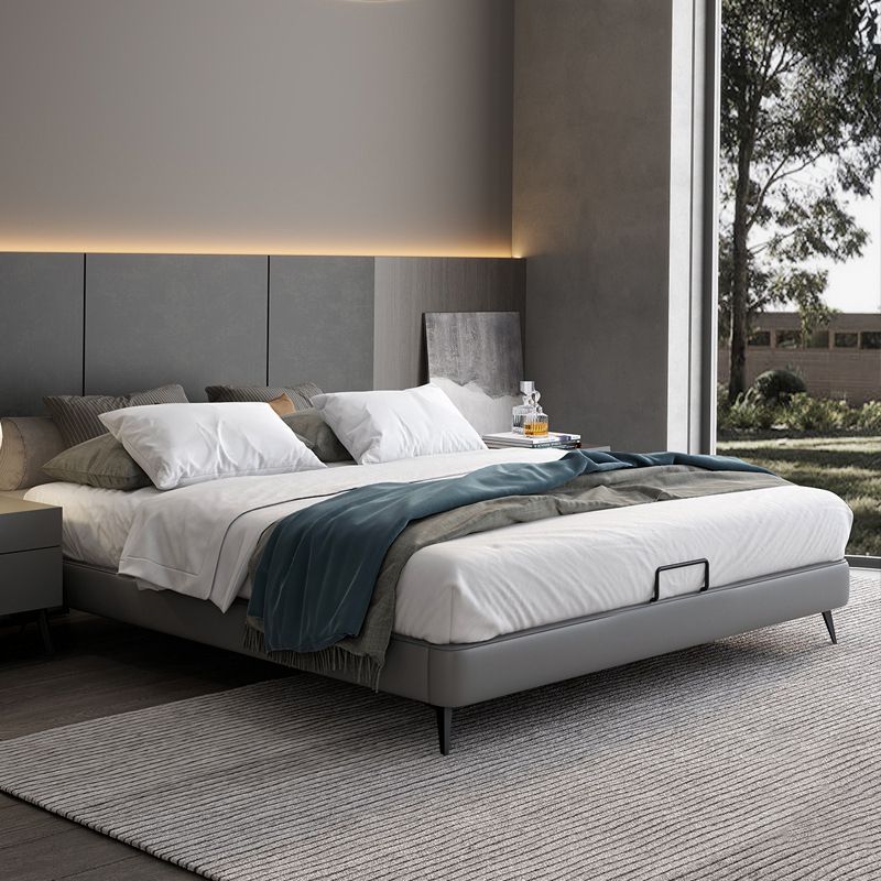 Modern Bed Frame Mattress Included Standard Bed with Custom Gold Legs Clearhalo 'Bedroom Furniture' 'Beds' 'furn' 'furn_beds' 'Furniture' 1200x1200_44cd1429-3982-4e43-987e-fce638cd2958