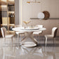 Round Dining Table Set 1/5/7 Pcs Sintered Stone Top Table and Upholstered Chairs