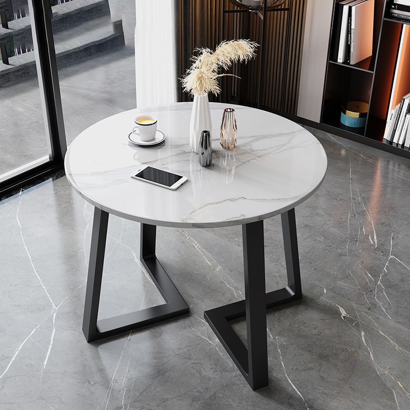 Glam Round 31 inch Dining Table Standard Sintered Stone Dining Table with for Kitchen Clearhalo ' dining_table' 'Dining Tables & Seating' 'Dining Tables' 'furn' 'furn_dining_table' 'Furniture' 'furniture_dining_table' 'Kitchen & Dining Furniture' 'kitchen&dining_furn' 'kitchen' 'kitchen_dining_table' 1200x1200_44d10a68-e9e5-4366-ae78-34b5a8e71101