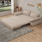 Sofá para dormir de cuero de color beige 32.28 "Cama de sofá ancho con colchón desmontable