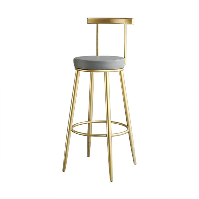Glam Low Back Bar and Counter Stool Round Stool with 4 Gold Legs Clearhalo 'Bar Furniture' 'Bar Stools' 'bar_stools' 'furniture_bar_stools' 'Kitchen & Dining Furniture' 'kitchen&dining_furn' 'kitchen' 'kitchen_furn' Furniture' 1200x1200_44d13d9d-a6bf-41a6-9d37-374f8de3d16a