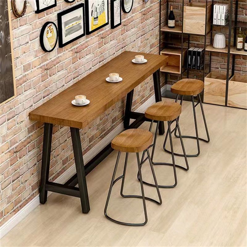 Juego de mesa de pub rectangular moderno, mesa de mostrador de madera de 1/2/4/7 piezas para comedor
