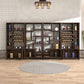 Modern Style Floor Wine Rack Wooden Frame Wine Bottle Rack for Home