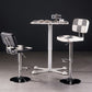 Modern Adjustable Backrest Counter High Stool with Leather Cushion