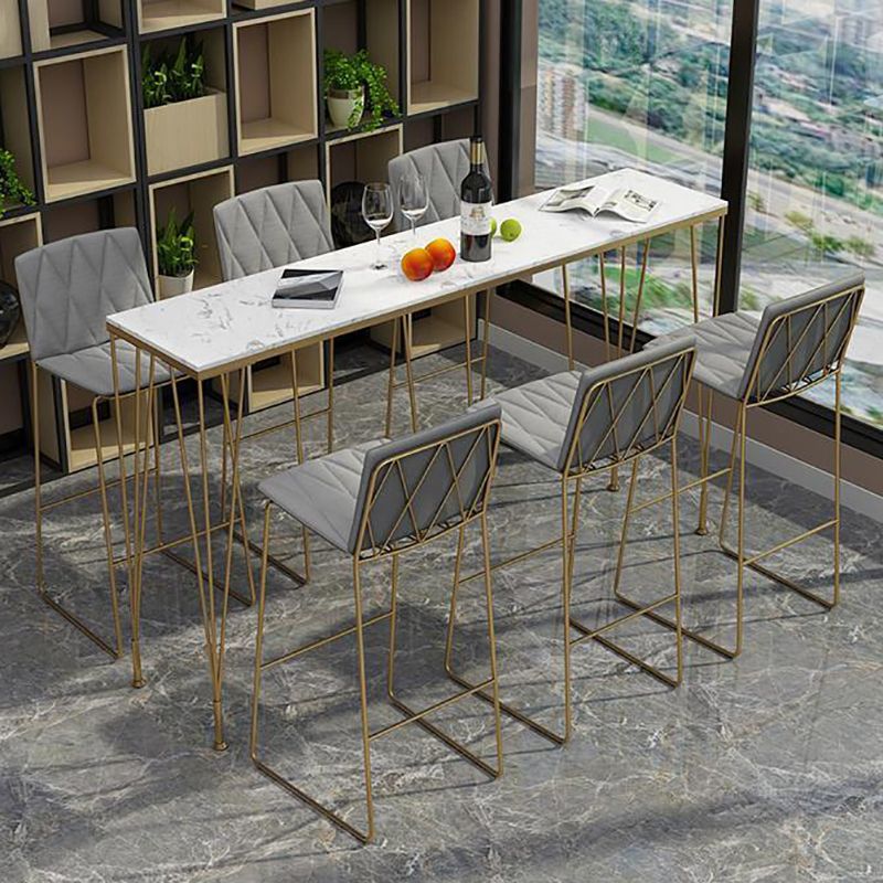 Rectangular Bar Height Table White Faux Marble Top Bistro Pub Table for Indoor Clearhalo 'Bar Furniture' 'Bar Tables' 'bar_tables' 'furn' 'furn_bar_tables' 'Furniture' 'Kitchen & Dining Furniture' 1200x1200_44d536b1-76f5-4110-9889-d561e1608486