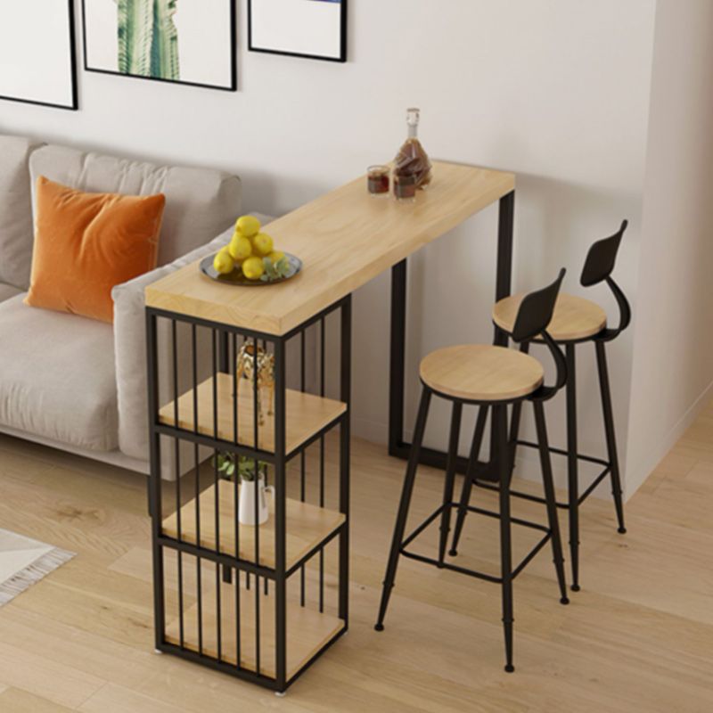 Modern Rectangular 1/3 Pieces Pub Table Set Wooden Counter Table with High Stools Clearhalo 'Bar Furniture' 'furn' 'furn_home_bar_bar_sets' 'Furniture' 'Home Bars & Bar Sets' 'home_bar_bar_sets' 'Kitchen & Dining Furniture' 1200x1200_44d58a45-a759-4002-8ac1-59ccff0b371f