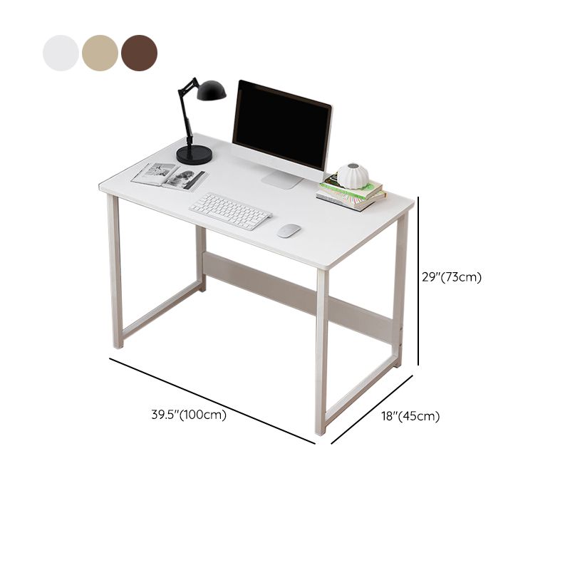 Bureau d'écriture rectangulaire en bois bureau de bureau avec des jambes en métal