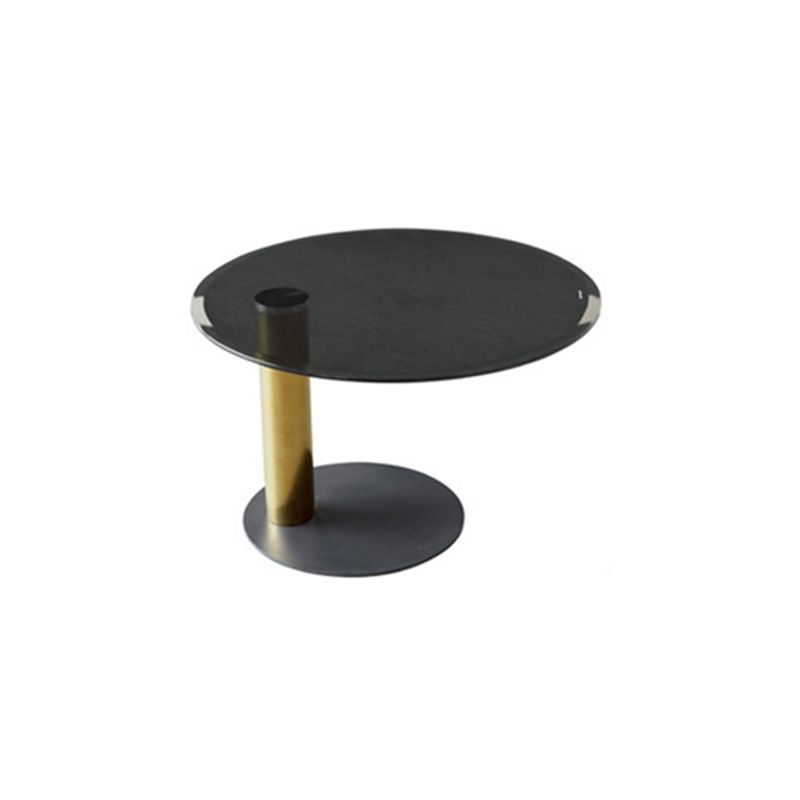 Ronde vierkante blokbasis hout/glas moderne stijl salontafel