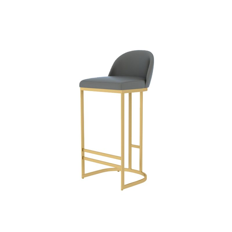 Glam Backrest Counter Stool Iron Kitchen Bar Stool with Leather Cushion and Pedal Clearhalo 'Bar Furniture' 'Bar Stools' 'bar_stools' 'furn' 'furn_bar_stools' 'Furniture' 'Kitchen & Dining Furniture' 1200x1200_44d65cd6-5dc3-4229-acae-38e5d3d7d8b8