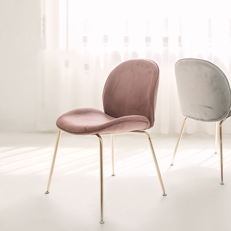 Nordic Glam Style Dining Chair Armless Home Side Chair with Metal Legs Clearhalo ' kitchen&dining_furn' 'Dining Chairs' 'Dining Tables & Seating' 'dining_chair' 'furn' 'furn_dining_chair' 'Furniture' 'furniture_dining_chair' 'Kitchen & Dining Furniture' 'kitchen' 1200x1200_44d685e0-3484-419f-bca1-4d311aeaf389