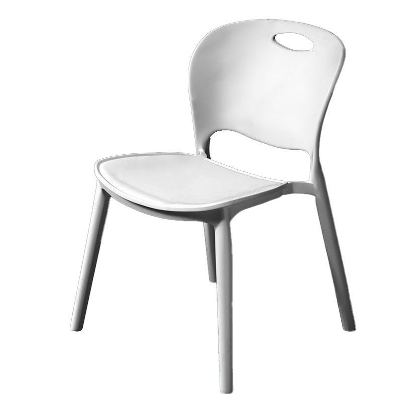 Nordic Style Armless Chair Plastic Open Back Dining Side Chair (Set of 4) Clearhalo 'Dining Chairs' 'Dining Tables & Seating' 'dining_chair' 'Furniture' 'furniture_dining_chair' 'Kitchen & Dining Furniture' 1200x1200_44d6f8b1-3222-49bf-9832-137c503a7f07