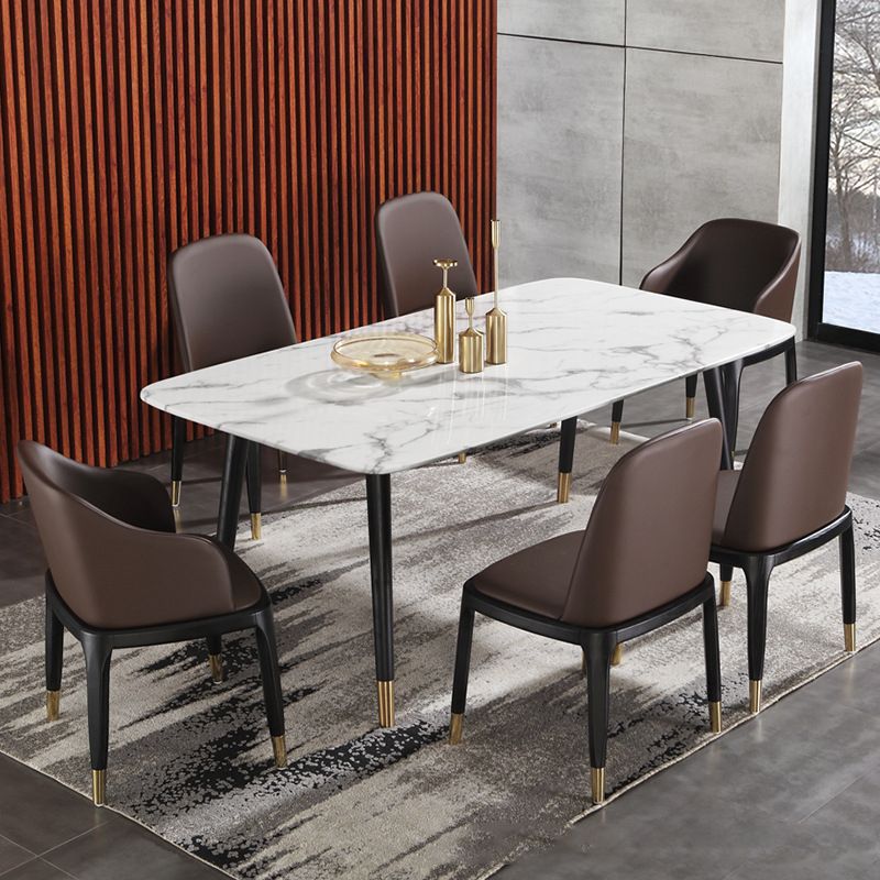 Chaises de salle à manger rembourrées Parsons Chaises avec base en bois massif