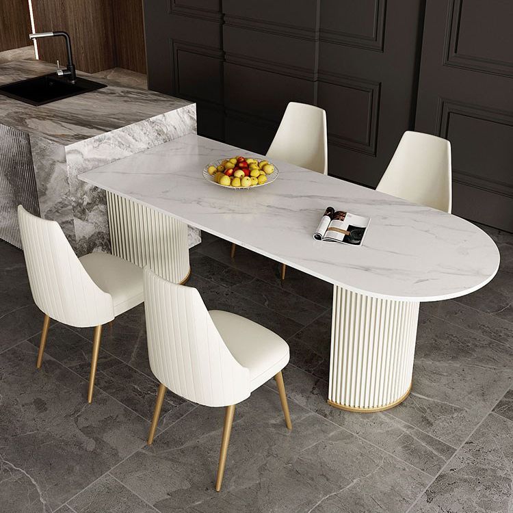 Minimalist White Irregular Dining Table Sintered Stone Standard Dining Table for Kitchen Clearhalo ' dining_table' 'Dining Tables & Seating' 'Dining Tables' 'furn' 'furn_dining_table' 'Furniture' 'furniture_dining_table' 'Kitchen & Dining Furniture' 'kitchen&dining_furn' 'kitchen' 'kitchen_dining_table' 1200x1200_44dc5f7a-283e-426a-a3e1-082927cc3081