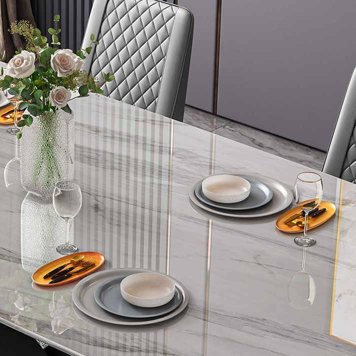 Traditional Luxury Rectangle Dining Table White Sintered Stone Table with Black Pedestal Base Clearhalo ' dining_table' 'Dining Tables & Seating' 'Dining Tables' 'furn' 'furn_dining_table' 'Furniture' 'furniture_dining_table' 'Kitchen & Dining Furniture' 'kitchen&dining_furn' 'kitchen' 'kitchen_dining_table' 1200x1200_44dc7a83-6ce5-404e-b774-8d72f47de788