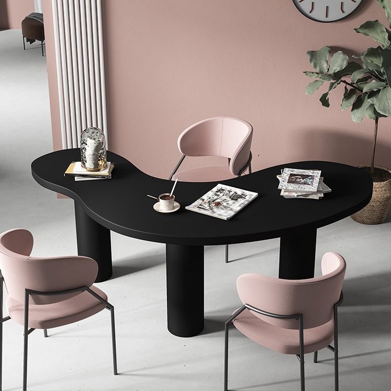 フリーフォームソリッドウッドワーキングテーブル3脚の産業オフィステーブル