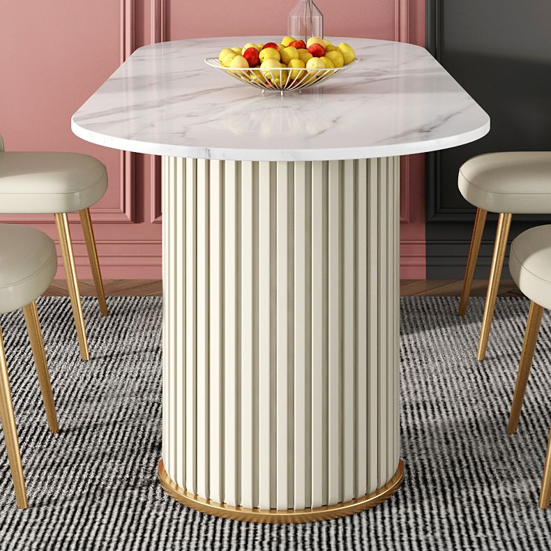 Metal Contemporary Free Form Indoor Table Sintered Stone Table for Dining Room and Kitchen Clearhalo ' dining_table' 'Dining Tables & Seating' 'Dining Tables' 'furn' 'furn_dining_table' 'Furniture' 'furniture_dining_table' 'Kitchen & Dining Furniture' 'kitchen&dining_furn' 'kitchen' 'kitchen_dining_table' 1200x1200_44e0a245-8f89-4190-bffb-e2946fc6fcb2
