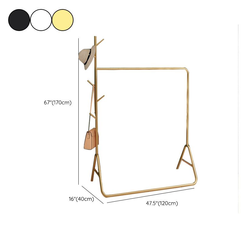 Modern Hall Stand Metal Hanging Rail Stanking y 5 ganchos Kit de entrada