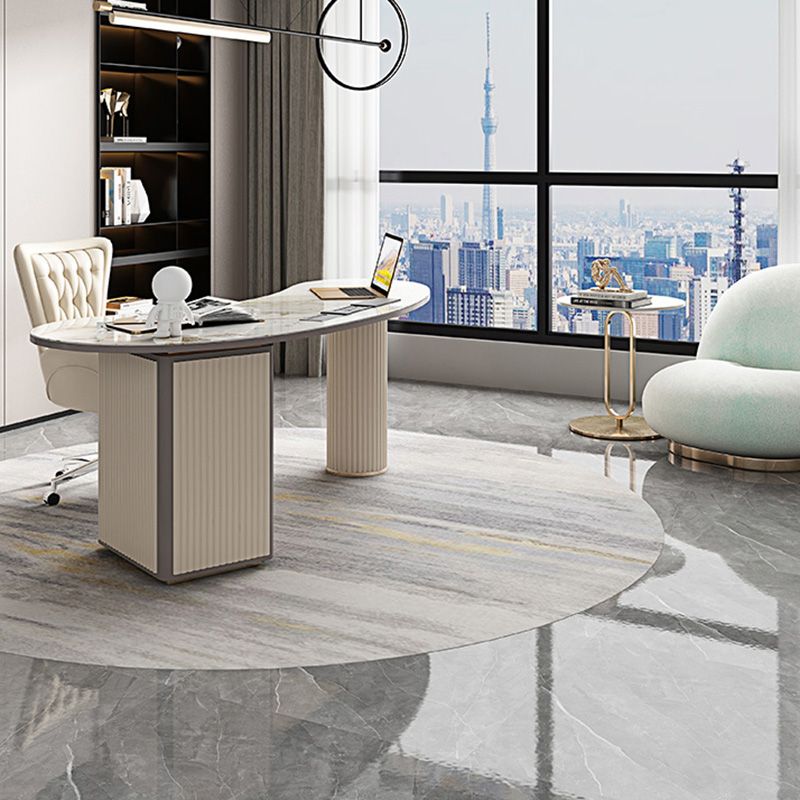 Bureau de bureau secrétaire en marbre contemporain, 27,6 "W x 29,5" H