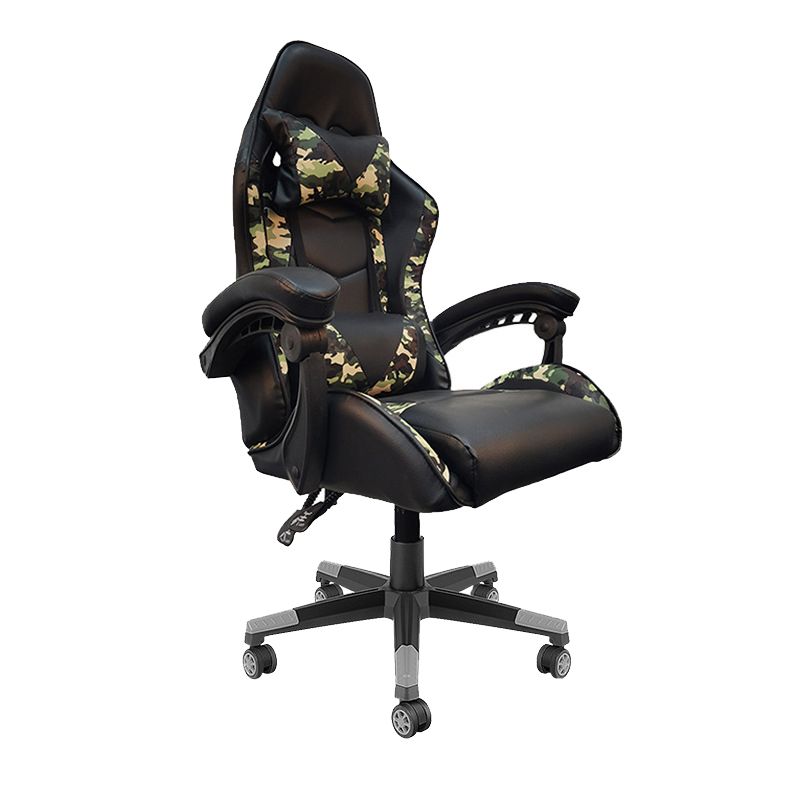 Sedia da scrivania moderna Sedia da gioco ergonomica in pelle Sedia con schienale alto con ruote