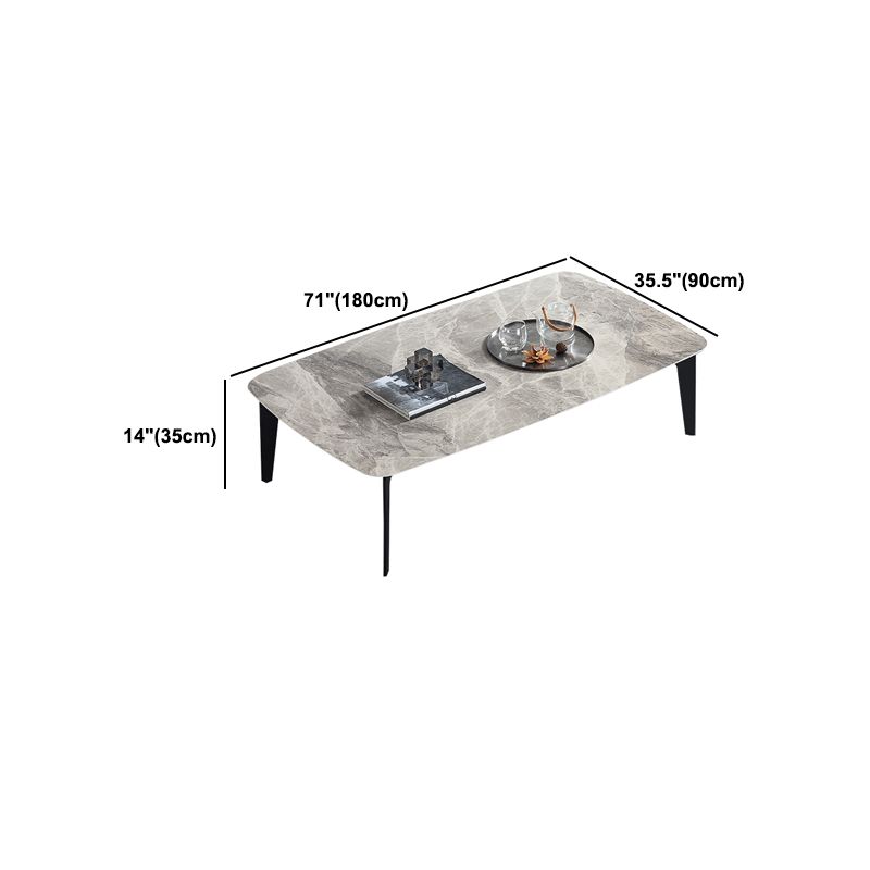 13.7"Tall 4 Legs Grey Rectangular/Round Slate Top Coffee Table Clearhalo 'Coffee & Accent Tables' 'Coffee Tables' 'coffee_tables' 'furn' 'furn_coffee_tables' 'Furniture' 'Living Room Furniture' 1200x1200_44e2cac5-c6a8-4d54-89dc-6a9fe852d9bf