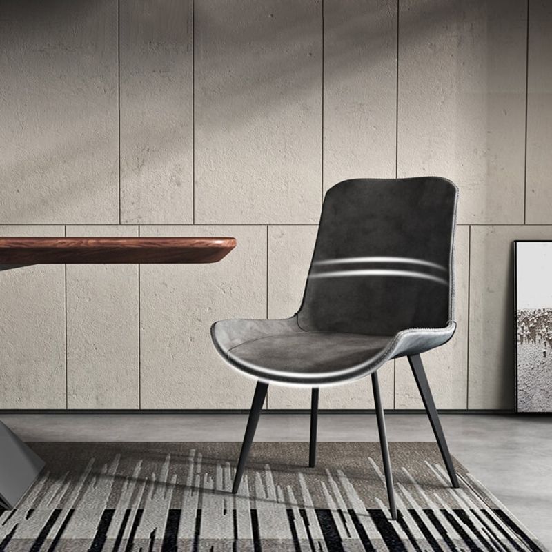 Contemporary Style Metal Chairs Kitchen Dining Room Solid Back Arm Chair Clearhalo ' kitchen&dining_furn' 'Dining Chairs' 'Dining Tables & Seating' 'dining_chair' 'furn' 'furn_dining_chair' 'Furniture' 'furniture_dining_chair' 'Kitchen & Dining Furniture' 'kitchen' 1200x1200_44e5b8b8-0f06-461c-a9a7-7761afdb05b4