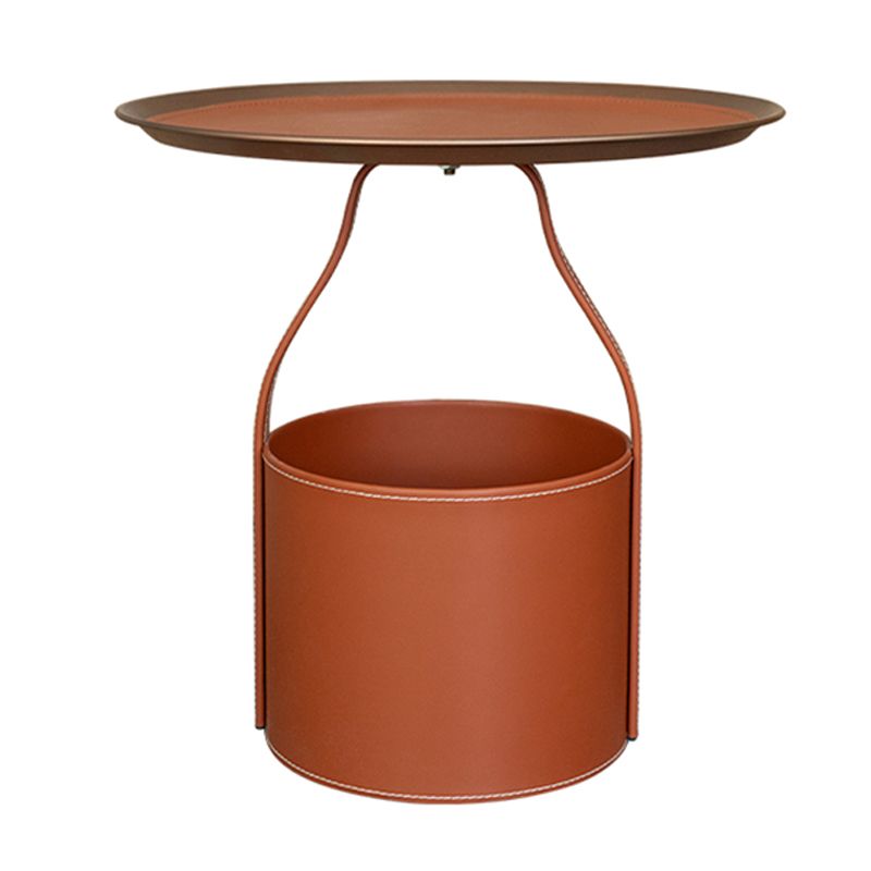 Mesa de esquina de pedestal de mediados de siglo bandeja de bandeja superior de la parte superior del lado con almacenamiento