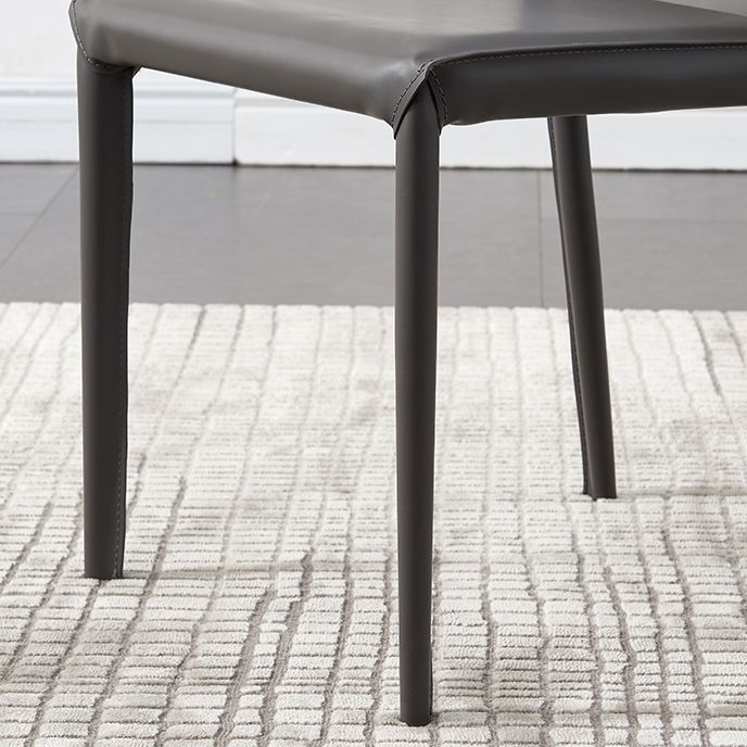 Contemporary Armless Solid Back Chair for Home Leather Dining Side Chair Clearhalo 'Dining Chairs' 'Dining Tables & Seating' 'dining_chair' 'furn' 'furn_dining_chair' 'Furniture' 'furniture_dining_chair' 'Kitchen & Dining Furniture' 1200x1200_44e6b682-4970-4177-a4eb-bf70f5f2ef17