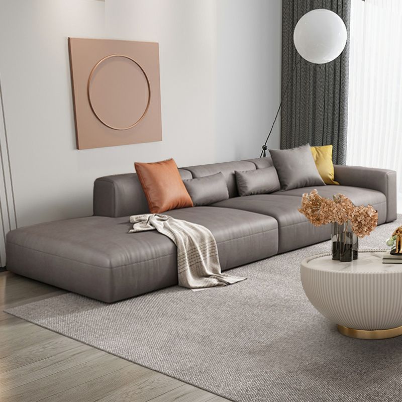 Contemporary Standard Square Arm Settee Living Room Faux Leather Couch ...
