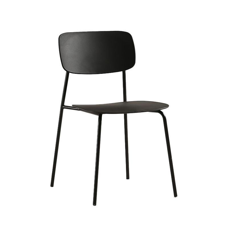 Industrial Armless Kitchen Chair Plastic Open Back Side Indoor Chair with Metal Base Clearhalo 'Dining Chairs' 'Dining Tables & Seating' 'dining_chair' 'furn' 'furn_dining_chair' 'Furniture' 'Kitchen & Dining Furniture' 1200x1200_44e8fcf7-8253-47a1-bc15-4e1241b9c767