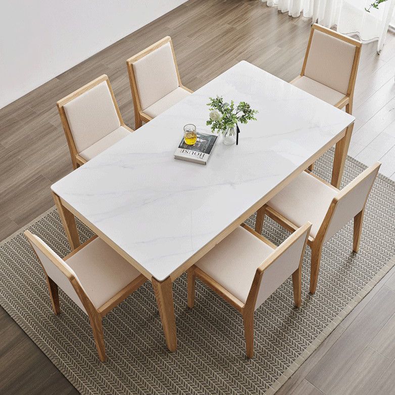 Solid Wood Mid-Century Modern Table Rectangle Sintered Stone Top Table with Legs Clearhalo ' dining_table' 'Dining Tables & Seating' 'Dining Tables' 'furn' 'furn_dining_table' 'Furniture' 'furniture_dining_table' 'Kitchen & Dining Furniture' 'kitchen&dining_furn' 'kitchen' 'kitchen_dining_table' 1200x1200_44e9612a-6d3a-4c8e-ba6d-03b1114b6eb4