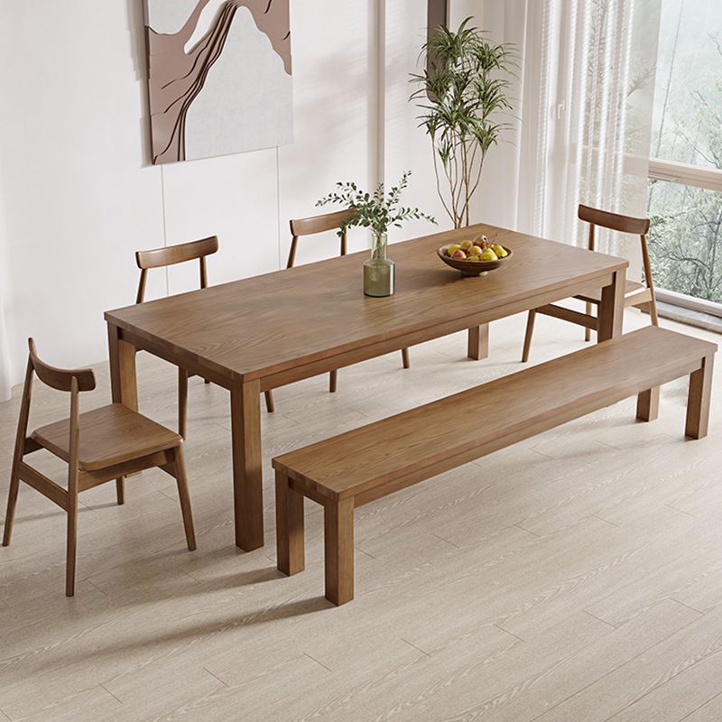 Simplicity Dinette Table Solid Wood Rectangle Dinner Table in Brown Clearhalo 'Dining Tables & Seating' 'Dining Tables' 'dining_table' 'furn' 'furn_dining_table' 'Furniture' 'Kitchen & Dining Furniture' 1200x1200_44eb82ee-2e44-4d0e-8f6c-3dc032258a85