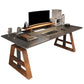Modern Rectangular Shape Computer Desk Wooden Task Desk with 2 Legs for Home