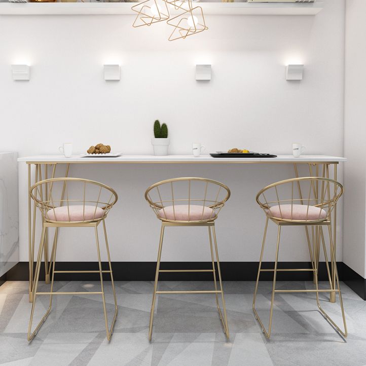 Tavolo da pub rettangolo bianco finto tavolo da cocktail in altezza della barra in marmo con base metallica