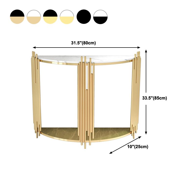 Tabla de acento de consola glamorosa Tabla de sofá de acabado antiguo con 2 estantes