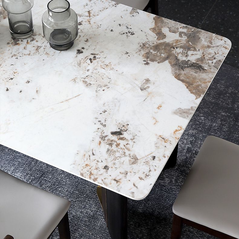 Designer Style Sintered Stone Dining Set Rectangle 1/2/5/7 Pieces Dining Table Set Clearhalo 'Dining Room Sets' 'Dining Tables & Seating' 'dining_room_set' 'furn' 'furn_dining_room_set' 'Furniture' 'furniture_dining_room_set' 'Kitchen & Dining Furniture' 1200x1200_44edf39e-70db-431d-81f7-cb83c04917e2