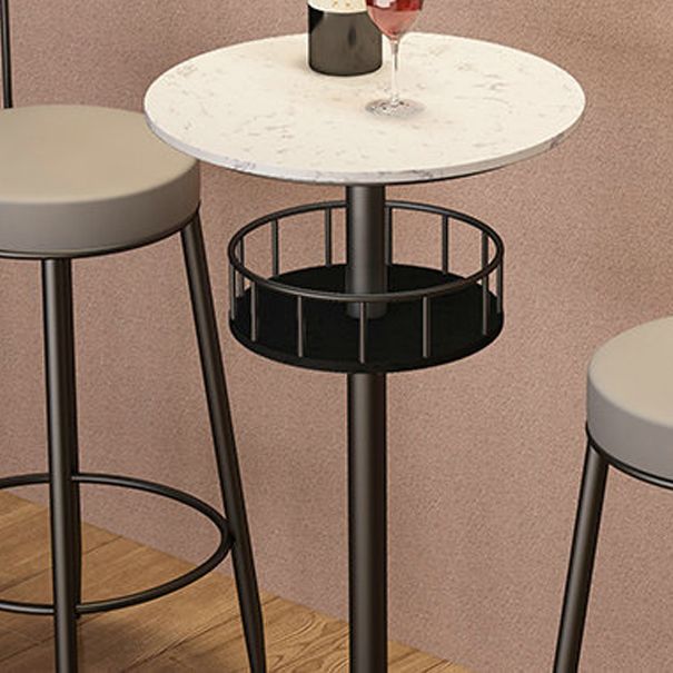Contemporary Bar Dining Table Indoor Pedestal Marble Top Bar Height Table 42-Inch Top Clearhalo 'Bar Furniture' 'Bar Tables' 'bar_tables' 'furn' 'furn_bar_tables' 'Furniture' 'furniture_bar_tables' 'Kitchen & Dining Furniture' 'kitchen&dining_furn' 'kitchen' 1200x1200_44efbae1-b997-4136-a84c-dea9739c2d44