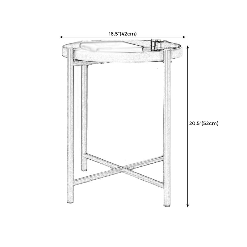 4 Legs Base Design Iron Work Material Green/yellow/black/white Round Side Table