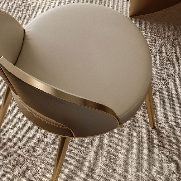 Nordic Style Side Chair Faux Leather Dining Chair with Metal Base for Home Use Clearhalo 'Dining Chairs' 'Dining Tables & Seating' 'dining_chair' 'furn' 'furn_dining_chair' 'Furniture' 'Kitchen & Dining Furniture' 1200x1200_44f127c9-7f22-4430-a1eb-d808e70e5024