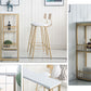 Glam Bar-height Table Solid Wood Top Bistro Pub Table with 2 Shelves Clearhalo 'Bar Furniture' 'Bar Tables' 'bar_tables' 'furn' 'furn_bar_tables' 'Furniture' 'Kitchen & Dining Furniture' 1200x1200_44f13253-0aa0-4d66-af5b-91e68810af13