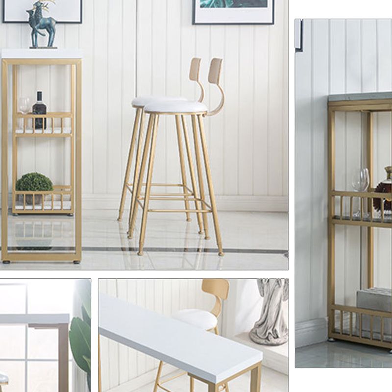Glam Bar-height Table Solid Wood Top Bistro Pub Table with 2 Shelves Clearhalo 'Bar Furniture' 'Bar Tables' 'bar_tables' 'furn' 'furn_bar_tables' 'Furniture' 'Kitchen & Dining Furniture' 1200x1200_44f13253-0aa0-4d66-af5b-91e68810af13