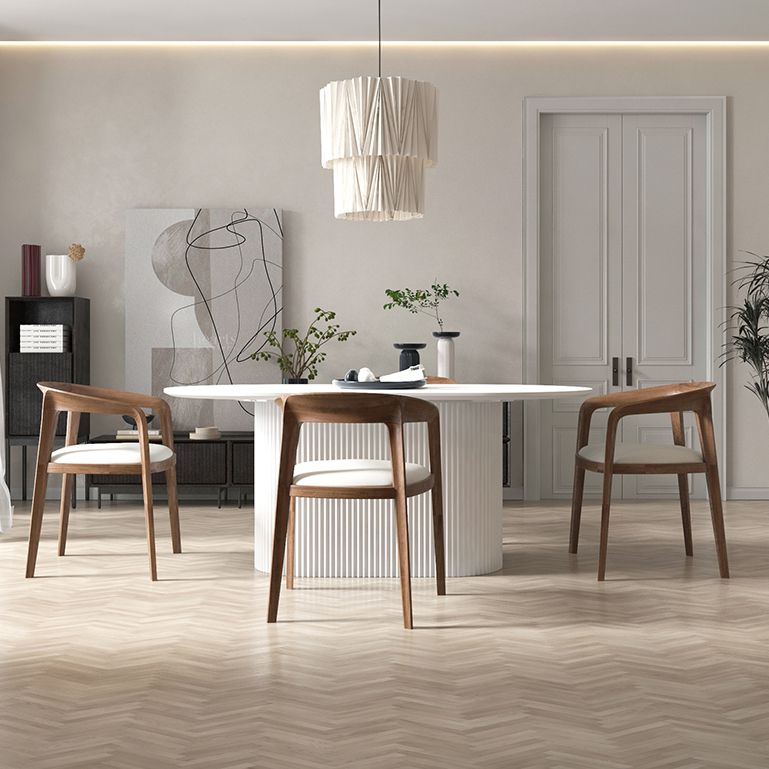 Oval Pedestal Base Dining Table Contemporary Dinette Table for Home Clearhalo ' dining_table' 'Dining Tables & Seating' 'Dining Tables' 'furn' 'furn_dining_table' 'Furniture' 'furniture_dining_table' 'Kitchen & Dining Furniture' 'kitchen&dining_furn' 'kitchen' 'kitchen_dining_table' 1200x1200_44f2930f-4c86-492b-8e87-901bf1ca5c1a