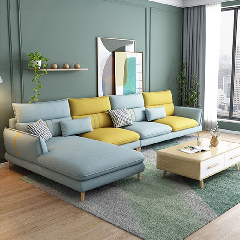 Contemporary Flared Arm Stationary Living Room Cushions Sofa Chaise Clearhalo 'furn' 'furn_sectionals' 'Furniture' 'Living Room Furniture' 'Sectionals' 1200x1200_44f454cd-f3d2-408d-add7-c49cf6b2c5b6